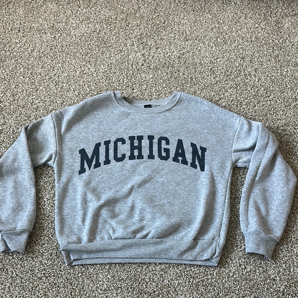 SHEIN Gray Michigan Sweater